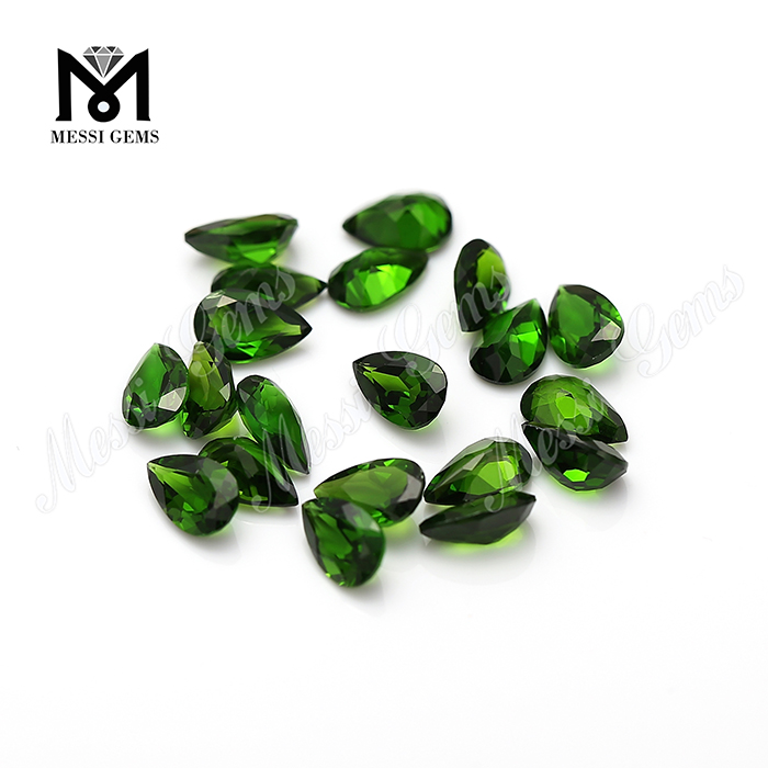loose gemstone pear chrome green natural diopside stone