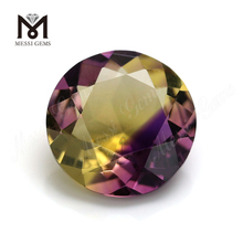 Chinese Factory Round shape Loose ametrine synthetic stones hydrothermal quartz