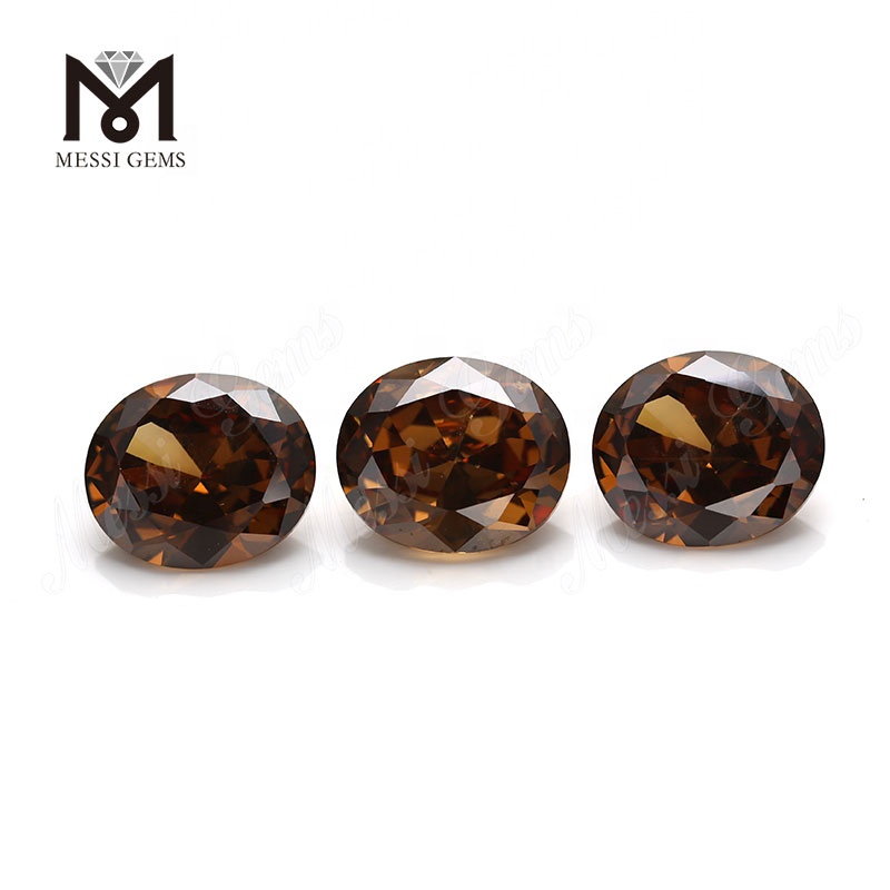 Loose CZ Oval Faceted 12 x 14 mm Coffee Cubic Zirconia Stone Price