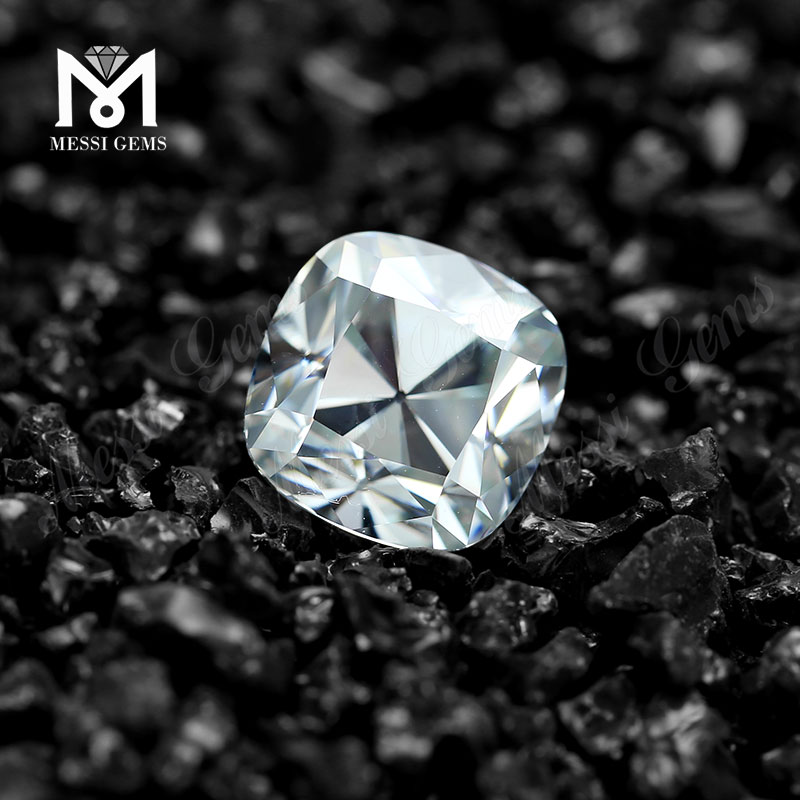 Old Mine Cushion Cut White Solitaire moissanite diamond DEF Color