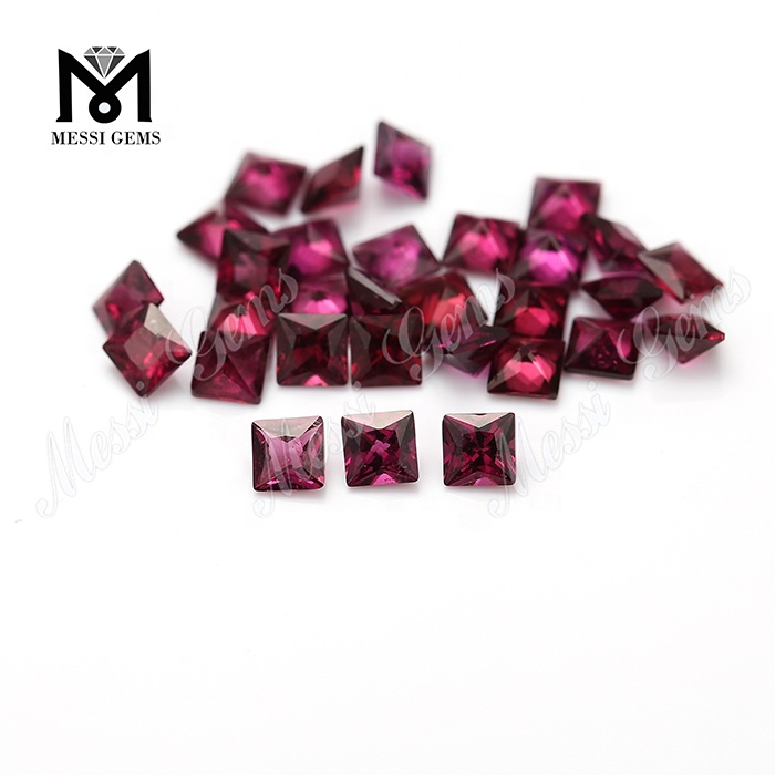 4x4mm square natural purple garnet gemstone loose price