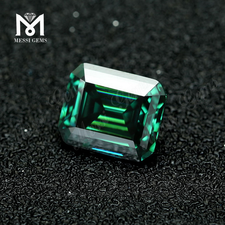 Lab created Loose gemstones price per carat Octagon Green moissanite diamond