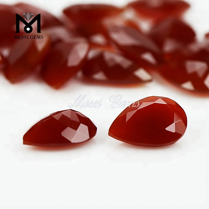 Hot Sale Faceted Pear Cut 10 x 14mm Loose Stone Red Agate