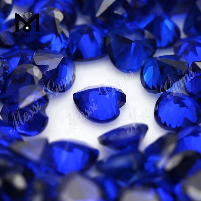 6x6mm heart cut synthetic 112# blue sapphire spinel stone