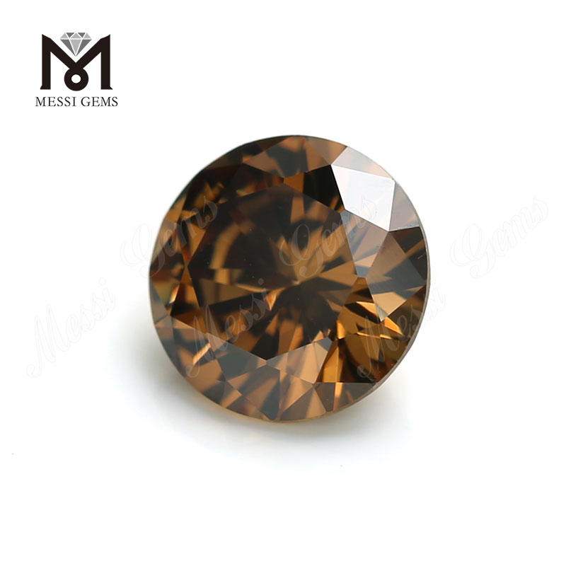 Wholesale Cubic Zirconia Price Synthetic Round 4.0mm Brown CZ Stone