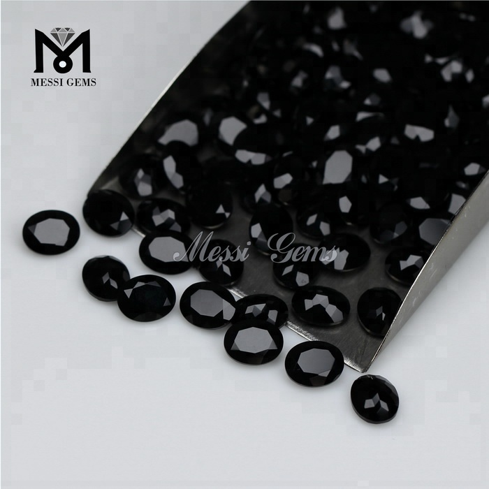 Wholesale Oval Cut 8*10 mm Natural Black Agate Stone Price