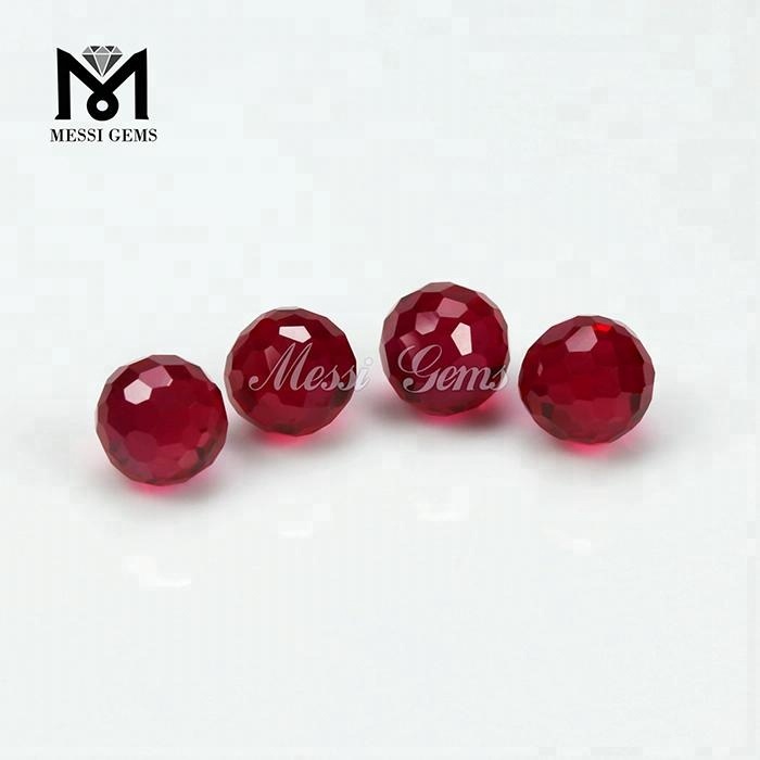 Wholesale Round 8MM 5# Red Ruby Bead Stone With Hole