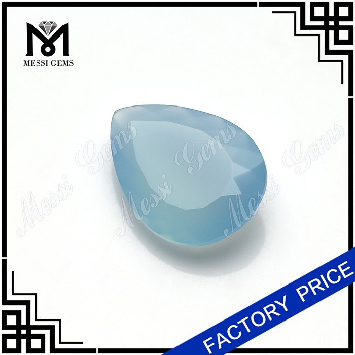 Aqua Pear Chalcedony Gemstone Loose Natural Aqua Chalcedony