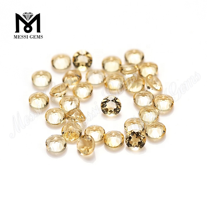 Wholesale Round Shape 1.5mm Small Size Natural Citrine Stone Price
