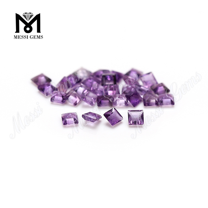 Natural Gemstone 2.5mm Square Shape Amethyst Stone Prices Loose