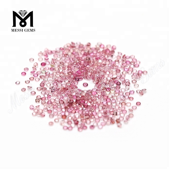Loose Round Shape 1.4mm Natural Pink Chalcedony Tourmaline Gemstones
