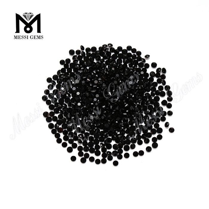 Factory price gemstone 2mm natural black loose agate stone