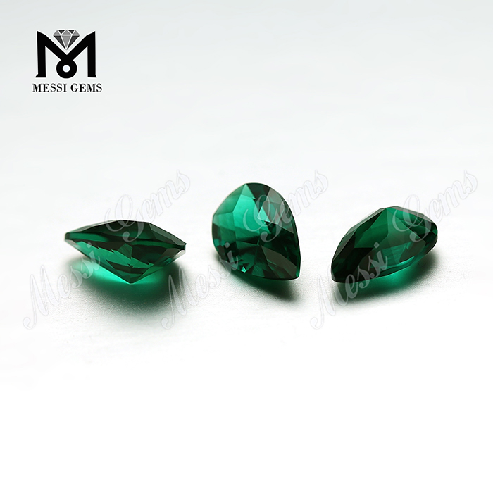 Top Machine Cut Emerald Gemstone Pear Shape Emerald Stone