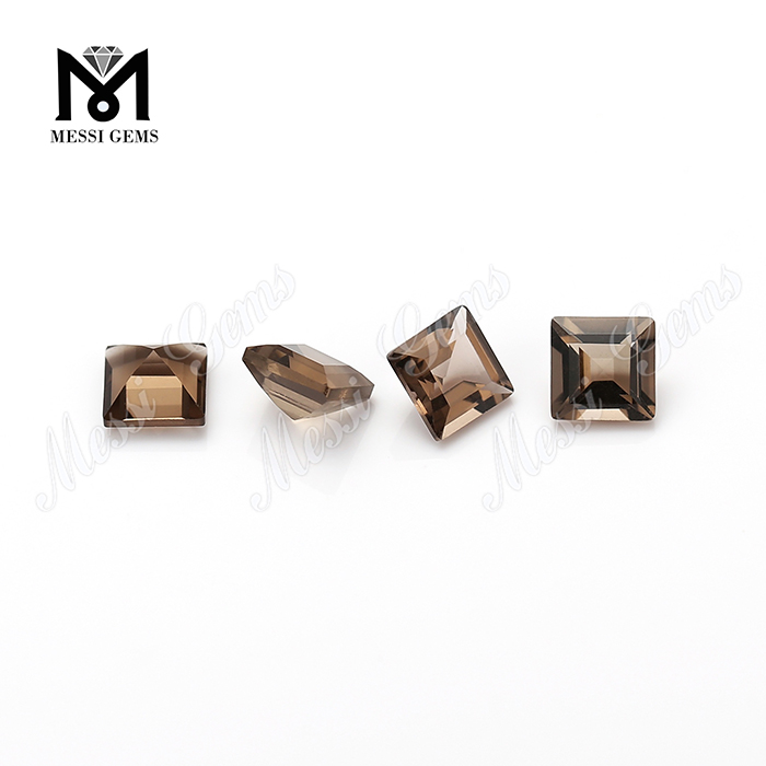 wholesale natural loose gemstone square 6*6mm smoky quartz