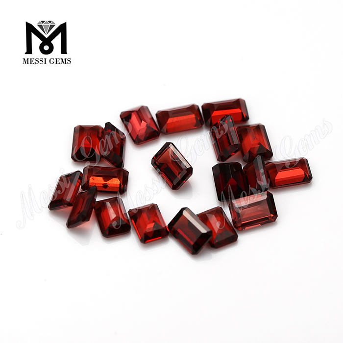 Wholesale 4*6mm Emerald Cut Natural Red Garnet Stone
