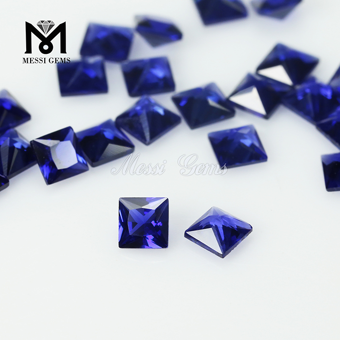 3*3 square shape 34# blue sapphire corundum