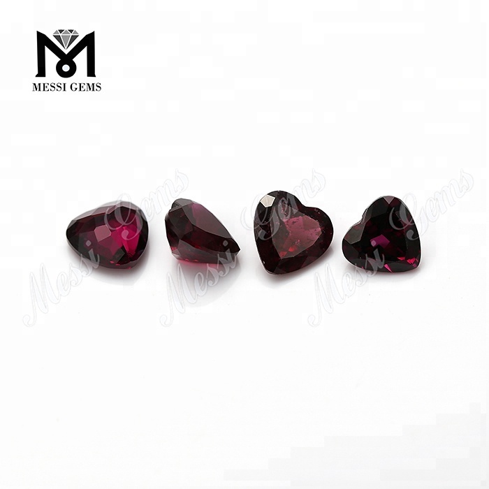 Loose Gemstone Heart Shape Natural Purple Garnet Stone
