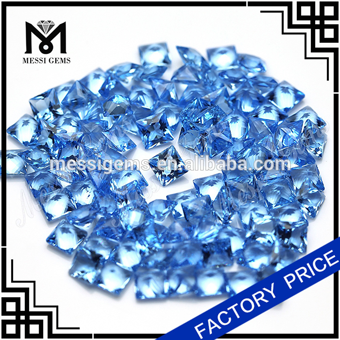 Square cut 4 x 4 mm sky blue nano gemstone