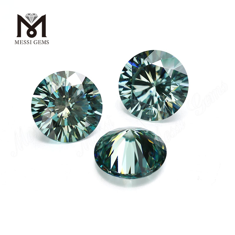 Loose moissanite diamond rough star cut 12mm green moissanite stone