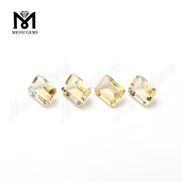 6x8mm emerald cut citrine natural gemstones loose quartz stones
