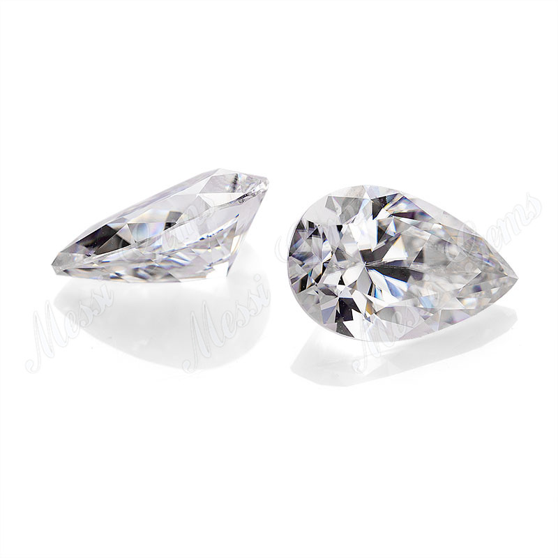 Synthetic top quality pear 8x12mm VVS white loose moissanite stones