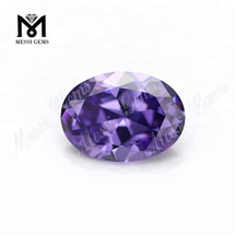 Wholesale CZ Oval Lavender Color Diamond Cut Cubic Zirconia Gemstone