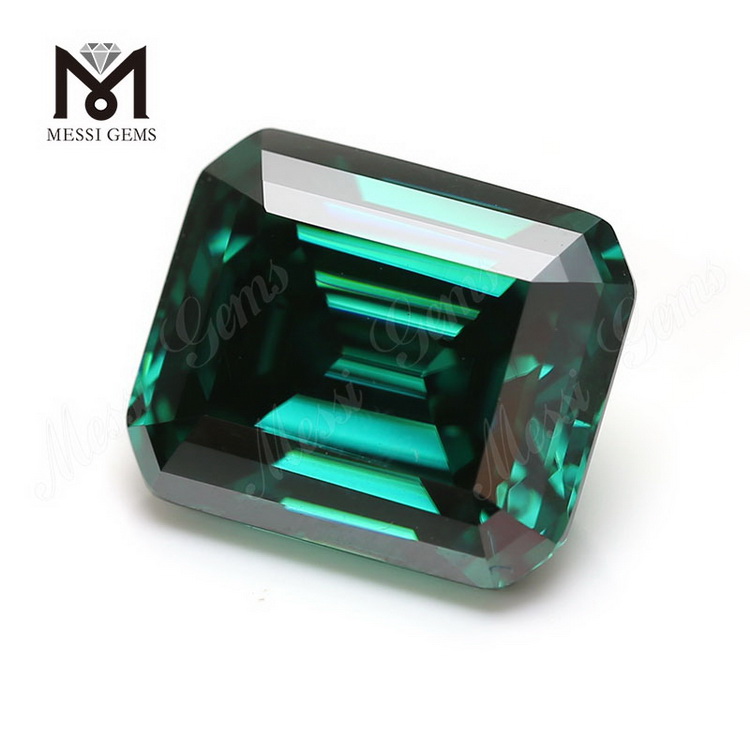 Lab created Loose gemstones price per carat Octagon Green moissanite diamond