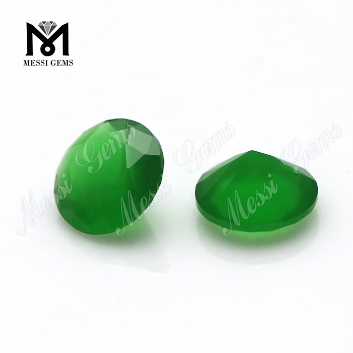 Wholesale Machine Cut Round 7.0mm Emerald Green Loose Gemstone Bead for Jewelry