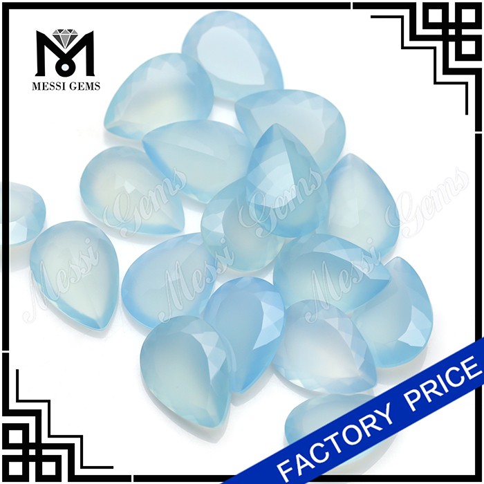 Aqua Pear Chalcedony Gemstone Loose Natural Aqua Chalcedony