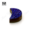 Factory half moon amethyst druzy agate stone