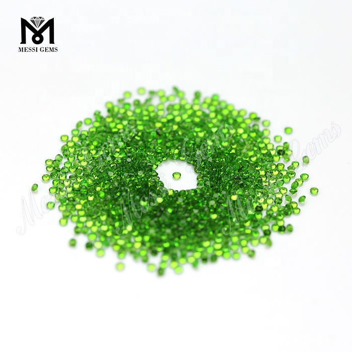 hot sale 2.0mm round cut clean small loose chrome diopside stones