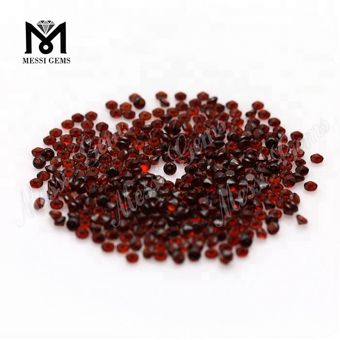 wholesale small size round brilliant cut red garnet natural gemstones
