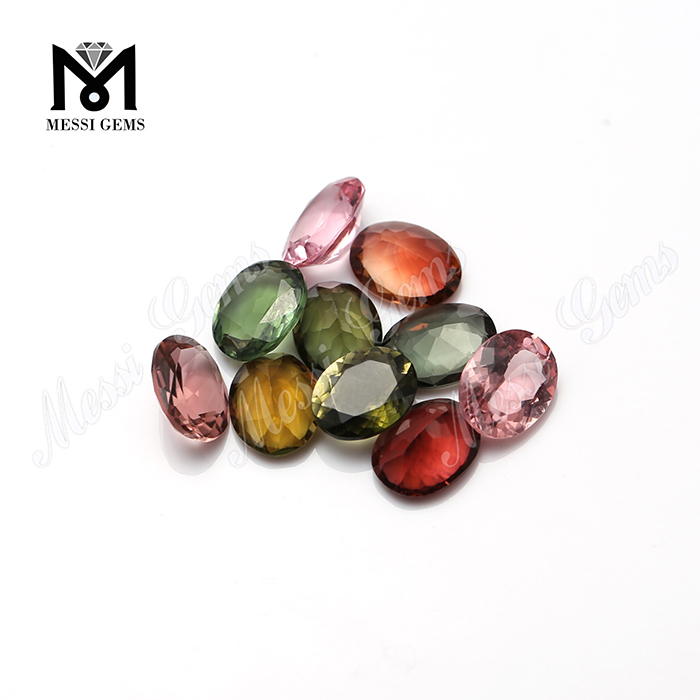 Loose gems high quality faceted oval natural tourmaline stone