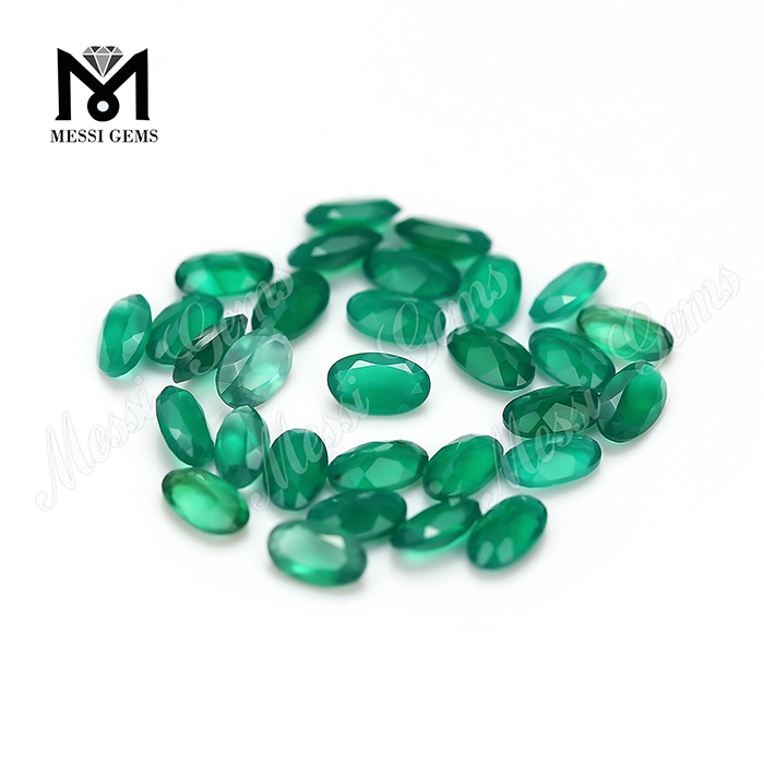 3x5mm oval cut natural loose gemstone green agate stone price