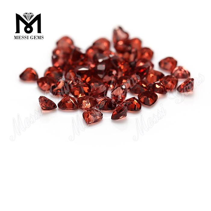 Factory price natural faceted gemstone heart shape garnet stone