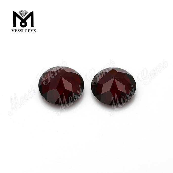 Chinese cheap 9mm round cut natural red garnet gemstones price