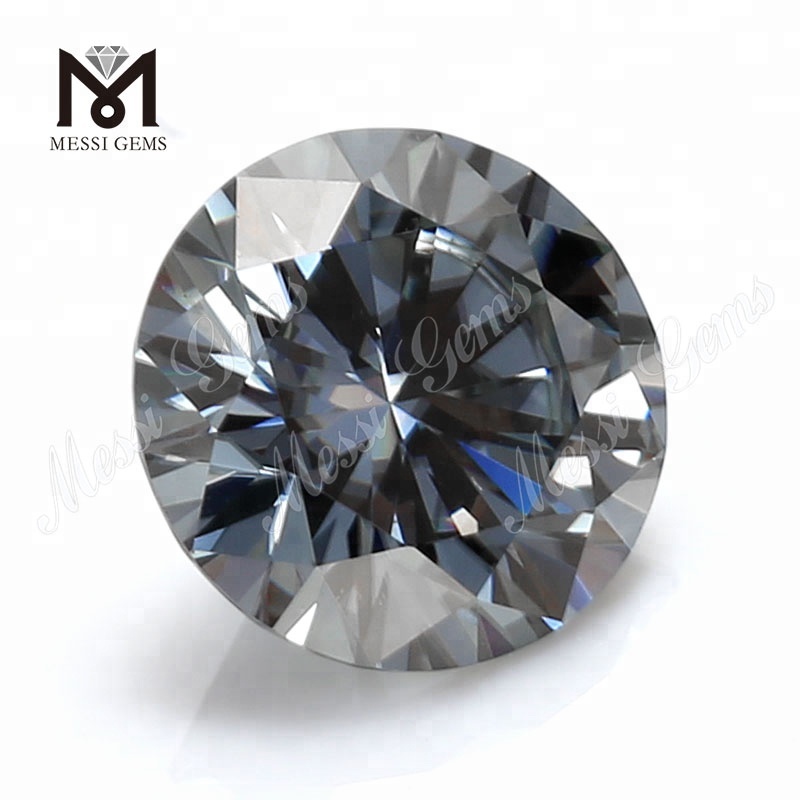synthetic 1.0 carat stones round grey color moissanites