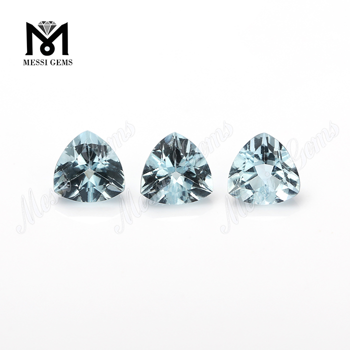 China Factory Hand cut Trillion cut Natural Aquamarine gemstone
