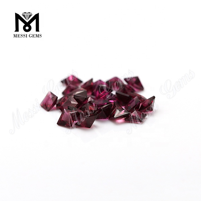 4x4mm square natural purple garnet gemstone loose price