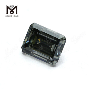 Factory price 10x8mm emerald cut dark gray moissanite diamond loose for ring