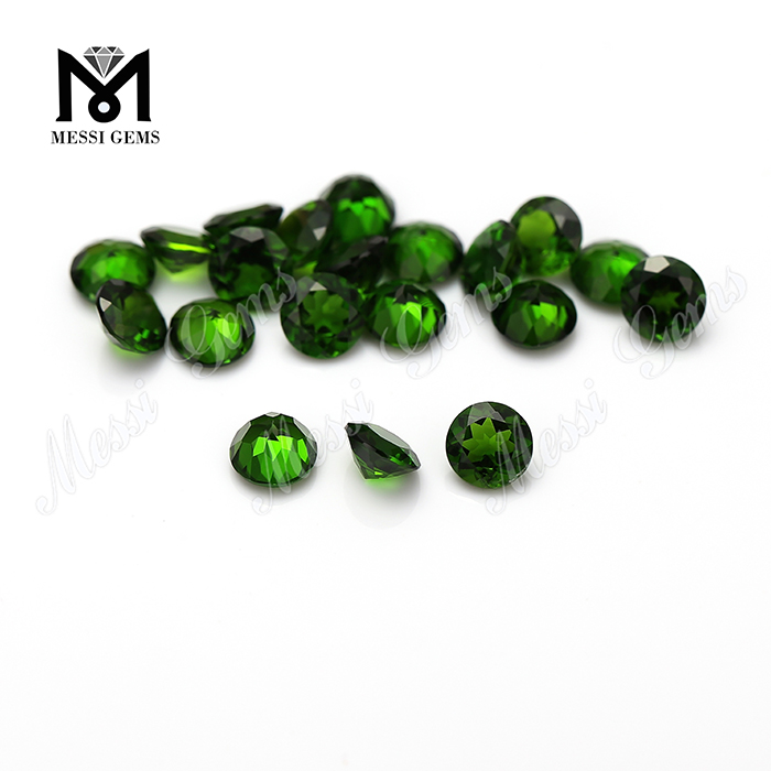 Factory high quality 4.0mm round loose gemstone natural chrome diopside price