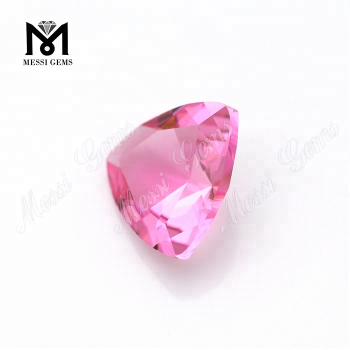 Wholesale Trillion Cut 12x12 mm Factory Cheap Price Pink Sapphire Glass Stone