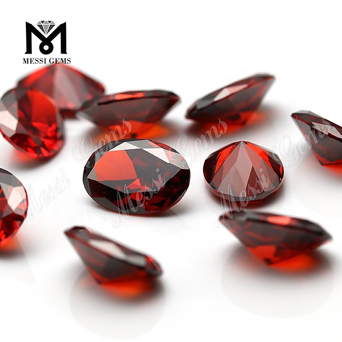 Wholesale Garnet CZ Oval Faceted 10 x 12 mm loose Cubic Zirconia Gemstone