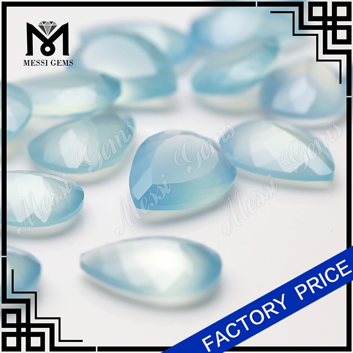 Aqua Pear Chalcedony Gemstone Loose Natural Aqua Chalcedony