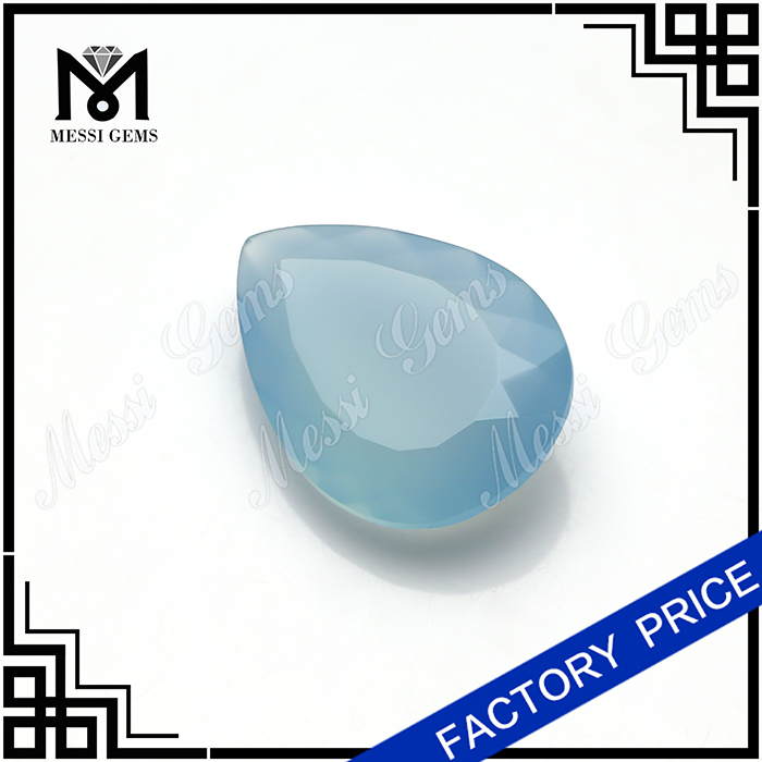Aqua Pear Chalcedony Gemstone Loose Natural Aqua Chalcedony