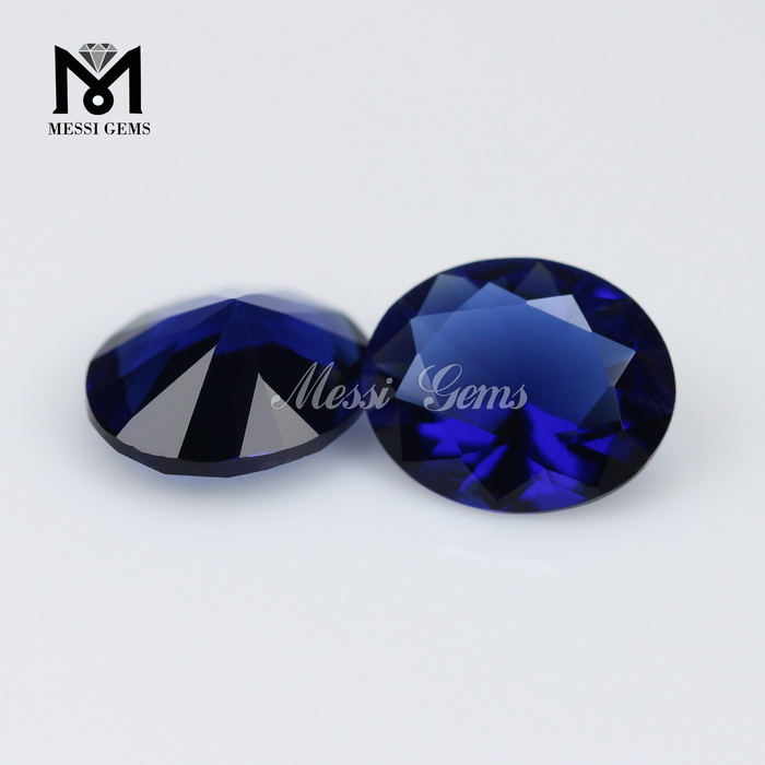 112 # 10x12 mm oval cut synthetic blue spinel