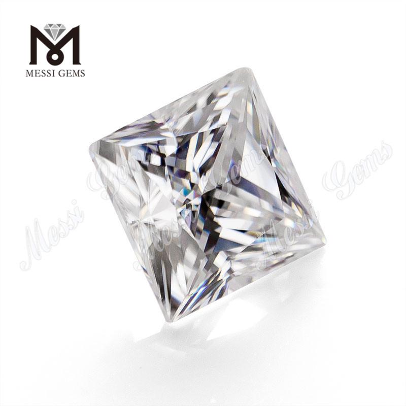 Loose synthetic princess 7x7mm 2 carat D color white price per carat moissanite