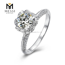 DEF VVS 1ct moissanite stone fashion 18k gold plated 925 sterling silver ring