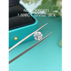 Round white Lab Grown Diamond stone 1.506ct VS2 D Color
