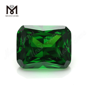  Top selling octagon cut 8x10mm wholesale cubic zirconia green cz gemstone